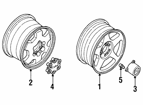 1999 Acura SLX Wheels Cap, Wheel Diagram for 8-97175-018-1