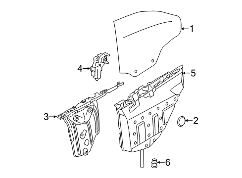 2016 BMW 428i xDrive Front Door Rear Right Window Regulator Diagram for 51357352750