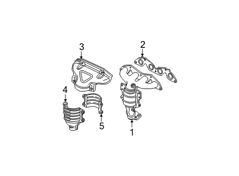 2005 Honda Civic Exhaust Manifold Cover, Exhuast Manifold Diagram for 18120-PLC-900