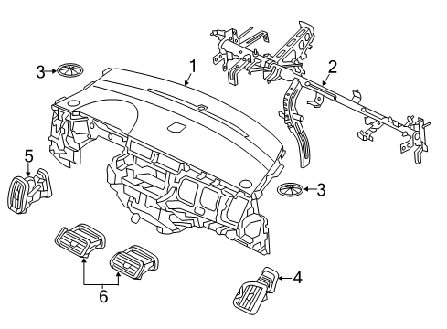 2015 Kia Rio Cluster & Switches, Instrument Panel Duct Assembly-Center Air Ventilator Diagram for 974101W000AK5