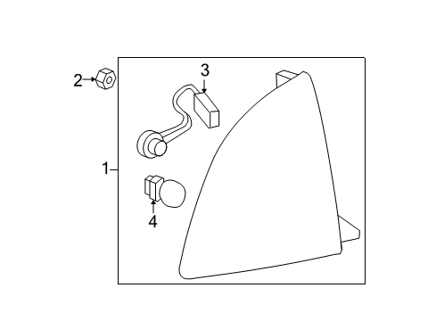 2010 Chevrolet Malibu Tail Lamps Socket & Wire Diagram for 15943290