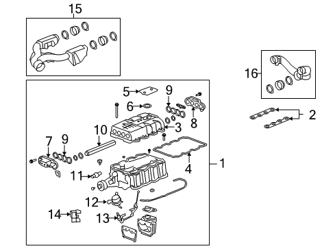 2008 Cadillac STS Intake Manifold Manifold Gasket Diagram for 19368081
