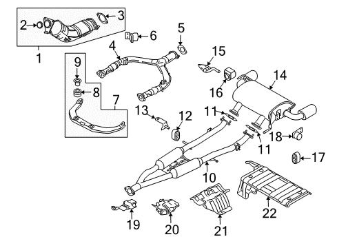 2010 Infiniti FX35 Exhaust Components Three Way Catalytic Converter Diagram for B08B3-1BA0B