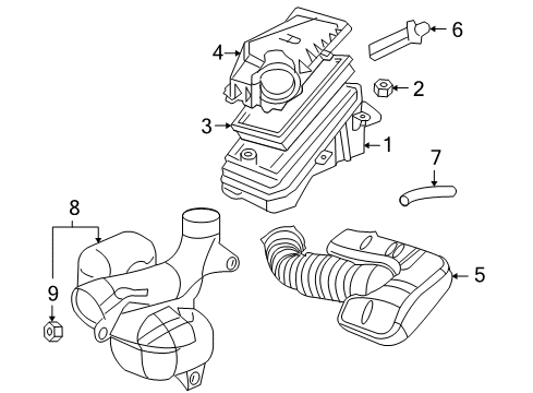 2007 Pontiac G6 Filters Air Cleaner Body Diagram for 25827092