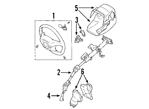 2006 Pontiac Vibe Steering Column, Steering Wheel & Trim Column, Steering Diagram for 88973595