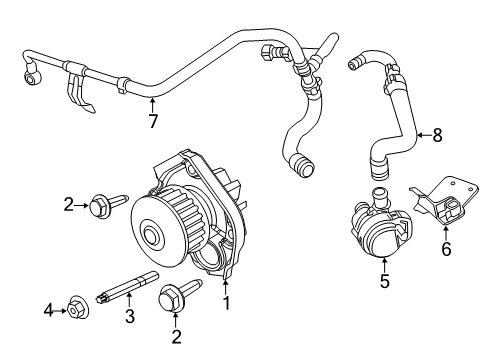 2014 Fiat 500L Water Pump Washer-Double Ended Diagram for 6509649AA