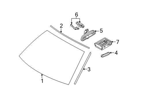 2007 BMW M5 Windshield Glass Rain And Light Sensor Diagram for 61356977276