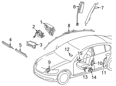 2006 Lexus GS300 Air Bag Components Sensor Assembly, Air Bag Diagram for 89170-30510