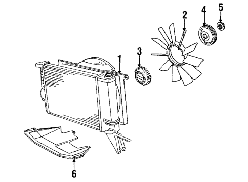 1994 BMW 530i Cooling Fan Fan Shroud Diagram for 17111723657