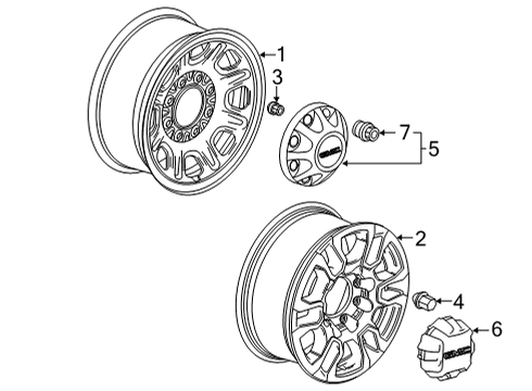 2020 GMC Sierra 2500 HD Wheels Wheel, Alloy Diagram for 84742717
