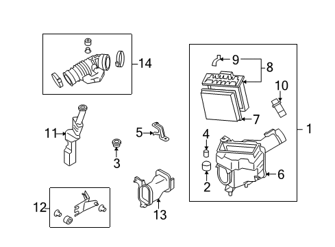 2008 Infiniti G37 Filters Bracket-Resonator Diagram for 16588-JK20H