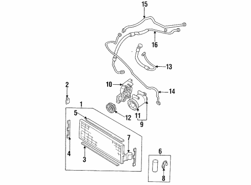 1993 Nissan Sentra Air Conditioner Hose-Flexible, Low Diagram for 92480-64Y05