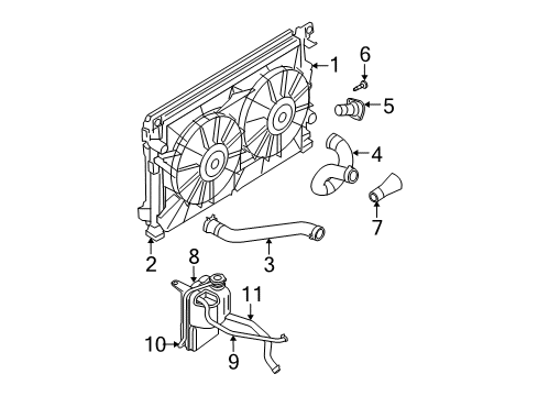 2007 Chrysler Pacifica Radiator & Components Engine Cooling Radiator Diagram for 68002780AA