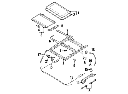 2001 Infiniti Q45 Sunroof Hose-Drain Diagram for 91390-6P000