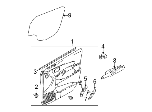 2009 Kia Sportage Front Door Power Window Sub Switch Assembly Diagram for 935751F000UB