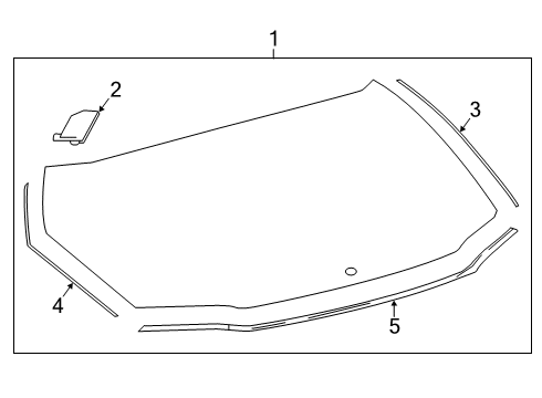 2018 Toyota C-HR Lift Gate - Glass & Hardware Lift Gate Glass Spacer Diagram for 64818-F4010