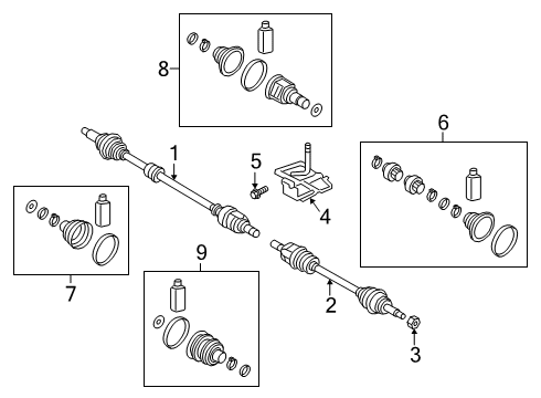 2020 Hyundai Veloster Drive Axles - Front Boot Kit-Front Axle Wheel Side Diagram for 49536-F2100
