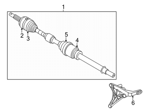 2021 Nissan Rogue Drive Axles - Front Dust Boot Kit-Repair, Outer Diagram for C9B4A-4BA1A