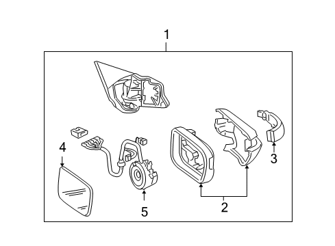 2008 Acura TL Mirrors Mirror Sub-Assembly, Passenger Side (Heated) Diagram for 76203-SEP-A11