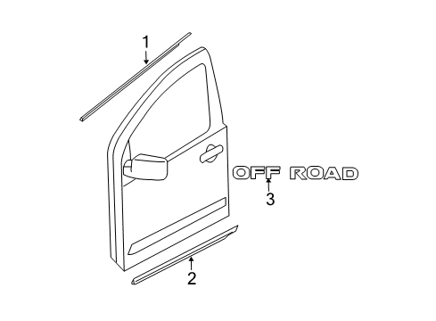 2011 Nissan Armada Exterior Trim - Front Door MOULDING - Front Door, RH Diagram for 80870-ZV60E