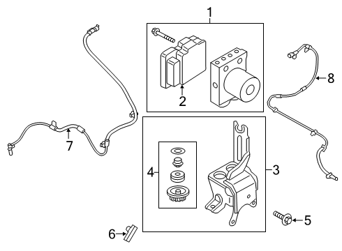 2017 Ford F-150 ABS Components Mount Bracket Diagram for FL3Z-2C304-A