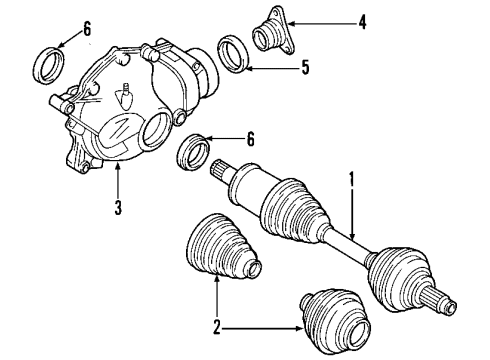 2005 BMW 325xi Front Axle, Axle Shafts & Joints, Differential, Drive Axles, Propeller Shaft Front Drive Shaft Assembly Diagram for 26207525970