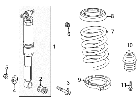 2011 Honda Odyssey Shocks & Components - Rear Bush, Rear Shock Absorber (Lower) Diagram for 52622-SHJ-A01