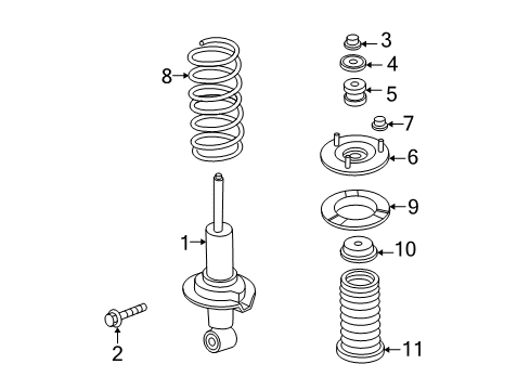 2009 Nissan Armada Struts & Components - Front ABSORBER Kit-Shock, Front Diagram for E6110-ZC00A