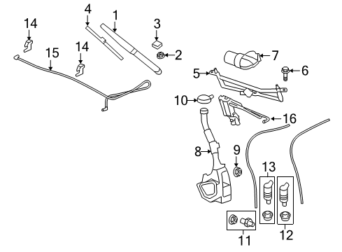 2007 GMC Acadia Wiper & Washer Components Motor Asm-Rear Window Wiper Diagram for 25795301