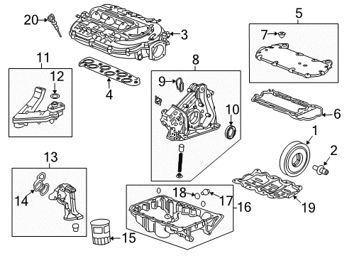 2018 Acura RDX Intake Manifold Gasket, In. Manifold Cover (Upper) Diagram for 17112-5G0-A01