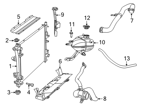 2018 Jeep Grand Cherokee Radiator & Components Hose-COOLANT Overflow Diagram for 68316519AA