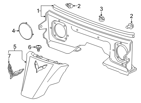 2017 Chevrolet Corvette Interior Trim - Quarter Panels Closure Panel Diagram for 23477347