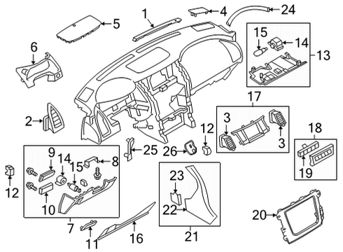 2020 Infiniti QX80 Cluster & Switches, Instrument Panel Lid-Cluster Diagram for 68240-6JF0A