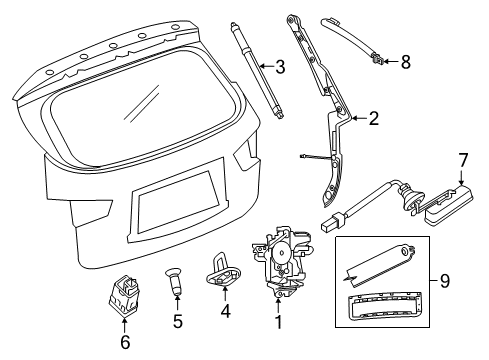 2014 Nissan Pathfinder Lift Gate Drive Unit-Power Back Door Diagram for 90560-3KA0D