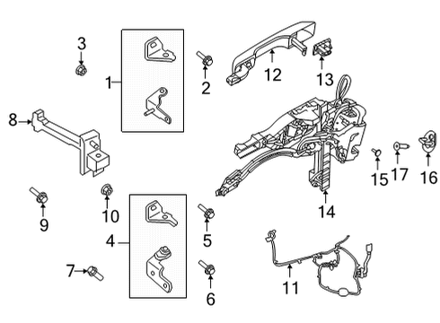 2021 Ford Bronco Sport Front Door Upper Hinge Diagram for H6BZ-5826800-A