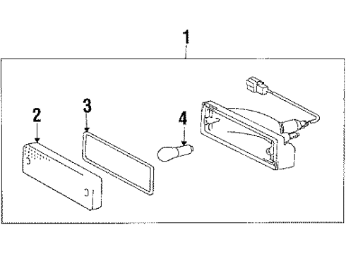 1988 Toyota Camry Signal Lamps Lamp Assy, Front Turn Signal, RH Diagram for 81510-39625