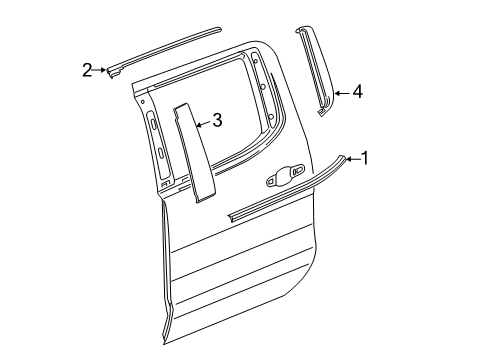 2020 Chevrolet Silverado 1500 Exterior Trim - Rear Door Applique Diagram for 84843042