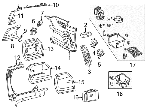 2021 Chrysler Pacifica Interior Trim - Side Panel Switch-Folding Seat Diagram for 68234024AA