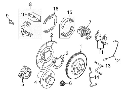 2011 BMW 760Li Parking Brake Brake Disc And Pad Kit Diagram for 34216790966