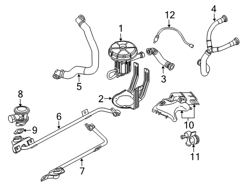 2004 BMW 760i Powertrain Control Egr Valve Exhaust Gas Recirculation Diagram for 11727553102