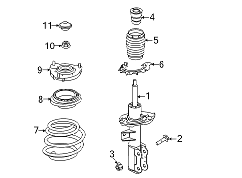 2022 Kia Carnival Struts & Components - Front STRUT ASSY-FR, LH Diagram for 54650R0150