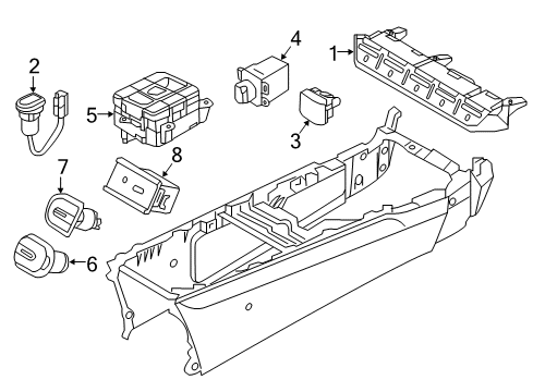 2020 Kia Sorento Parking Brake Jack Assembly-Aux & Usb Diagram for 96120C5KB0