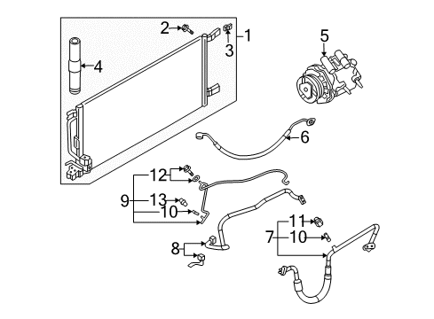 2005 Buick Rendezvous A/C Condenser, Compressor & Lines Tube Asm-A/C Evaporator Thermal Expansion Valve Diagram for 10378922