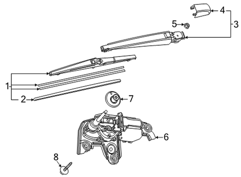 2021 Toyota Highlander Wipers Wiper Arm Nut Diagram for 90182-A0012