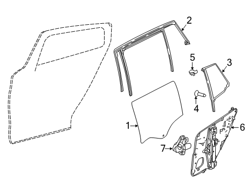 2019 Infiniti QX30 Rear Door Glass Run-Rear Door Window RH Diagram for 82330-5DA3A