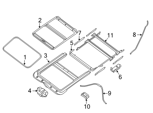 2012 Nissan Altima Sunroof Bracket-Sun Roof Diagram for 76892-JA010