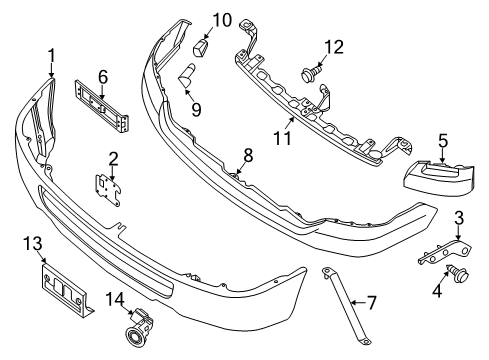 2016 Nissan NV3500 Parking Aid Sensor-Sonar Diagram for 25994-1PA6B