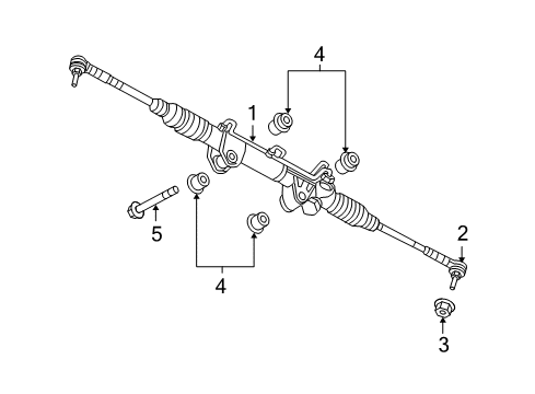 2007 Dodge Ram 1500 P/S Pump & Hoses, Steering Gear & Linkage Gear-Rack And Pinion Diagram for 55366385AK
