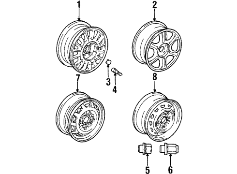 1994 Lexus SC300 Wheels Ornament Sub-Assy, Wheel Hub Diagram for 42603-24130