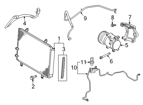 2015 Toyota Camry Switches & Sensors Compressor Assembly Diagram for 88310-0R014